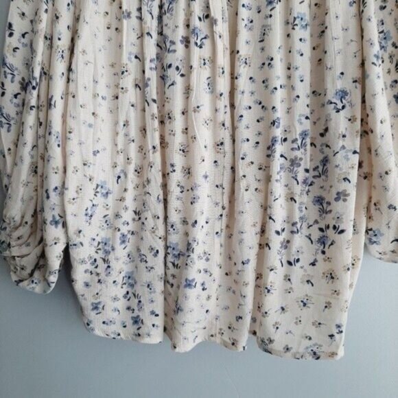 LOVESTITCH Boho Wrap Style V-Neck Surplice Floral Blouse Sz S - Picture 10 of 12